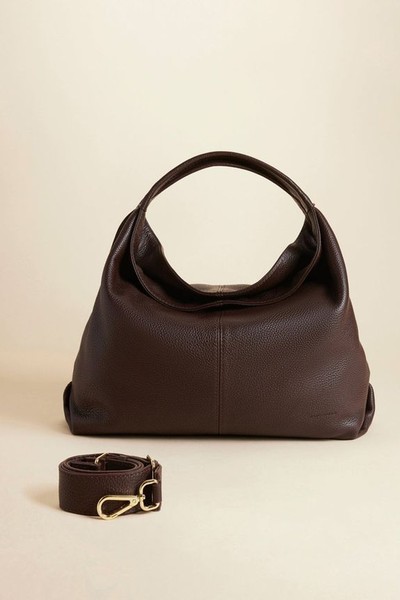 Gala Deep Brown Grained Bag