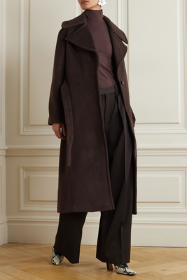 Staud Carver Belted Wool-Blend Coat from Staud