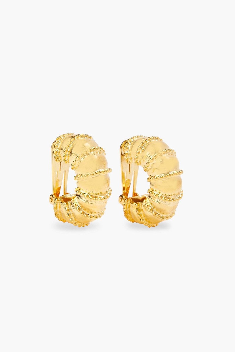 Gold Tone Clip Earrings from Kenneth Jay Lane
