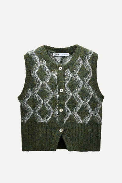 Argyle Knit Vest from Zara