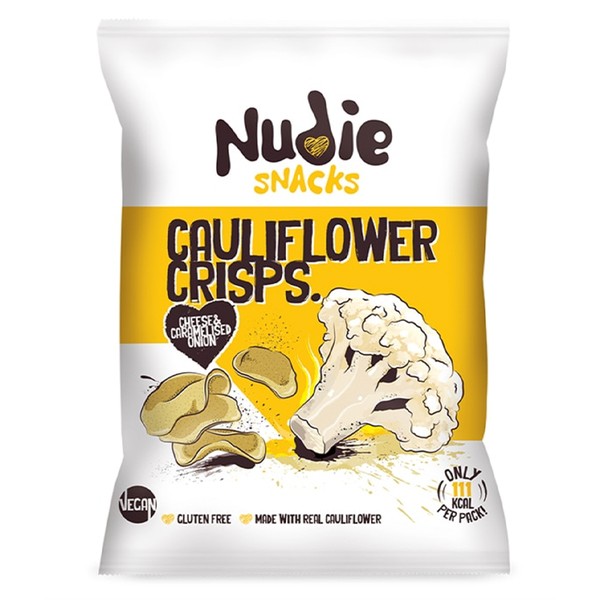 Cauliflower Crisps Vegan Cheese & Caramelised Onion 22g from Nudie Snacks