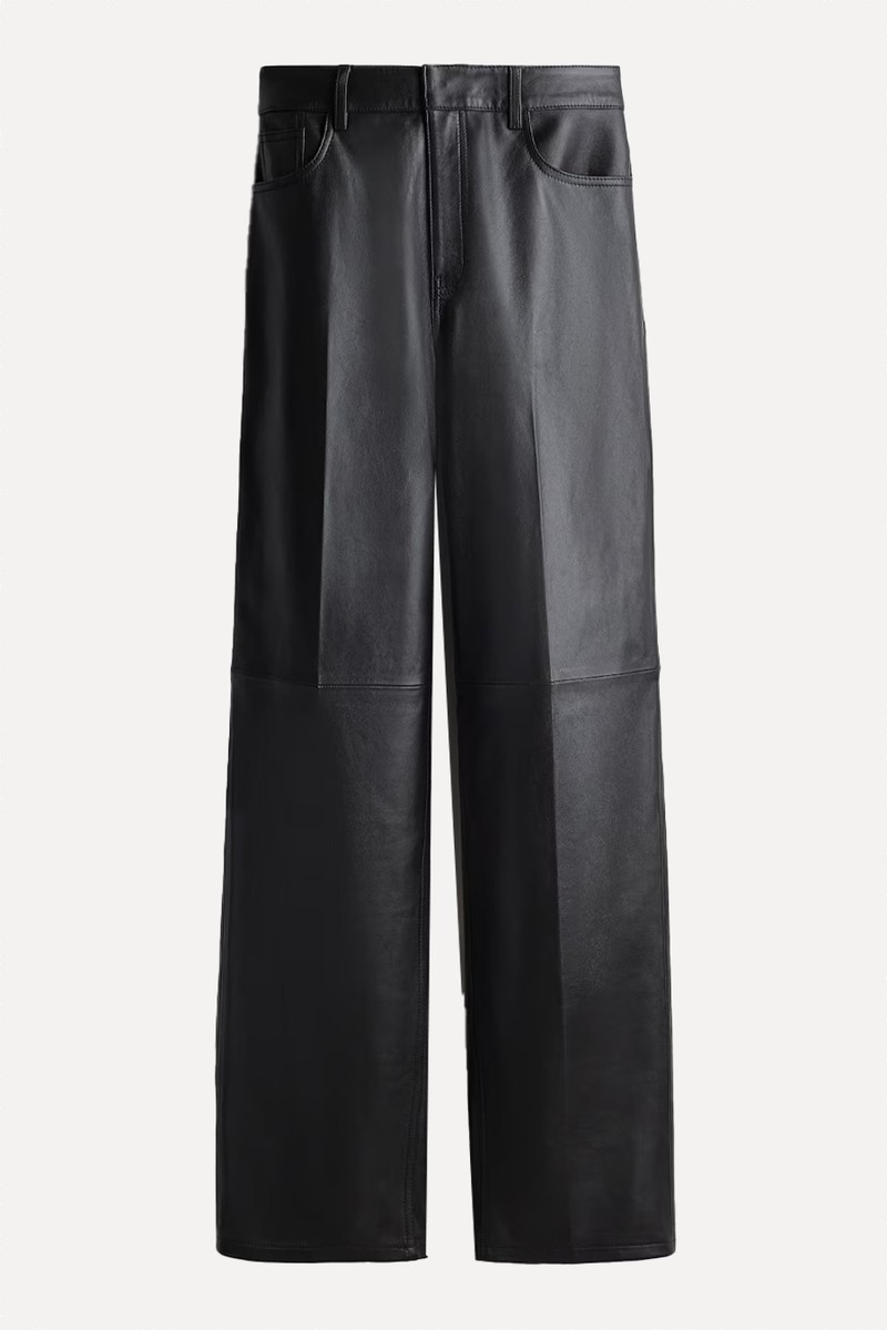 Straight Leather Trousers from H&M