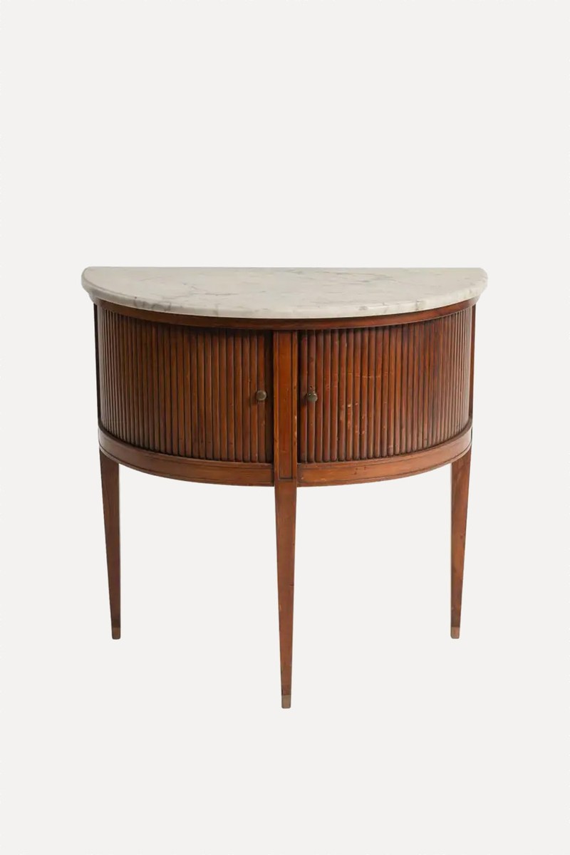 Vintage 20th Century French Demi Table With Marble Top from 1st Dibs