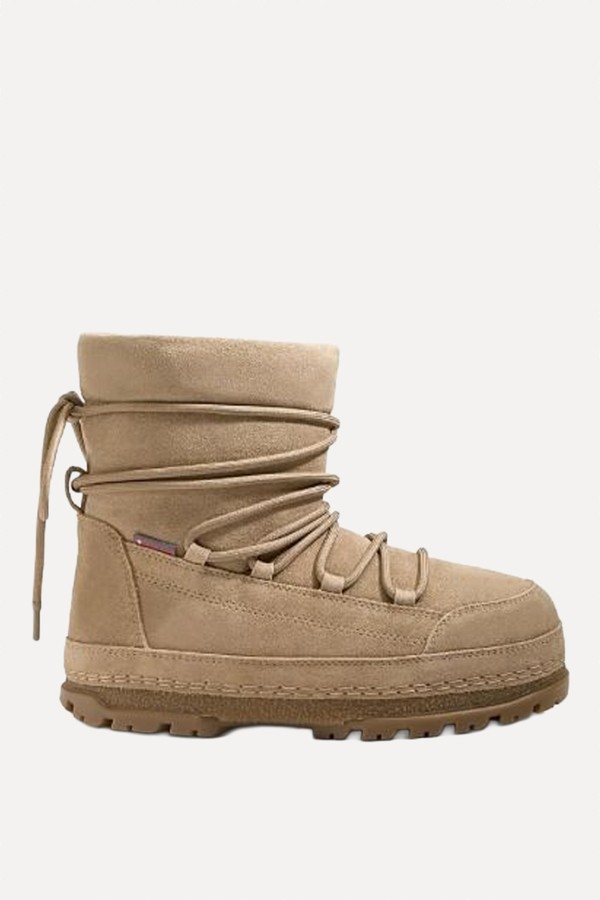 Technical Split-Leather Lace-Up Boots from OYSHO 