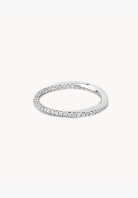 Orbit Crystal Band Ring In Silver