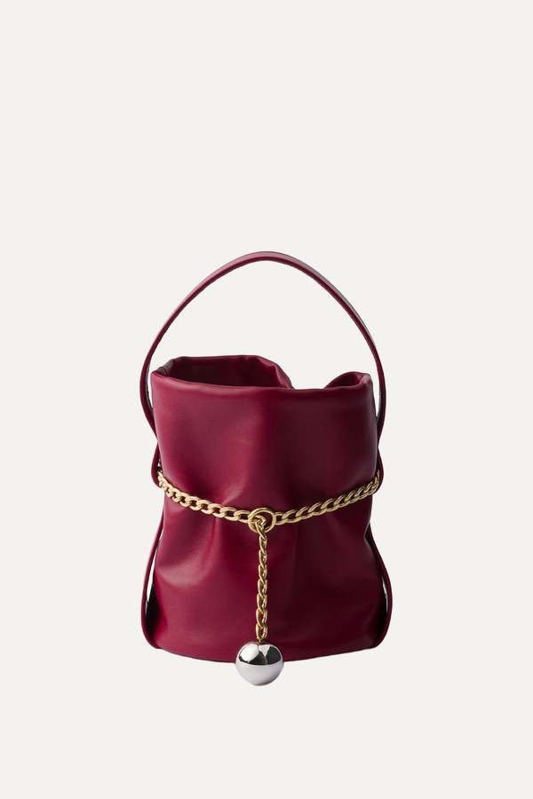  Petit Sac Noir Mini Nappa Leather Bucket Bag 