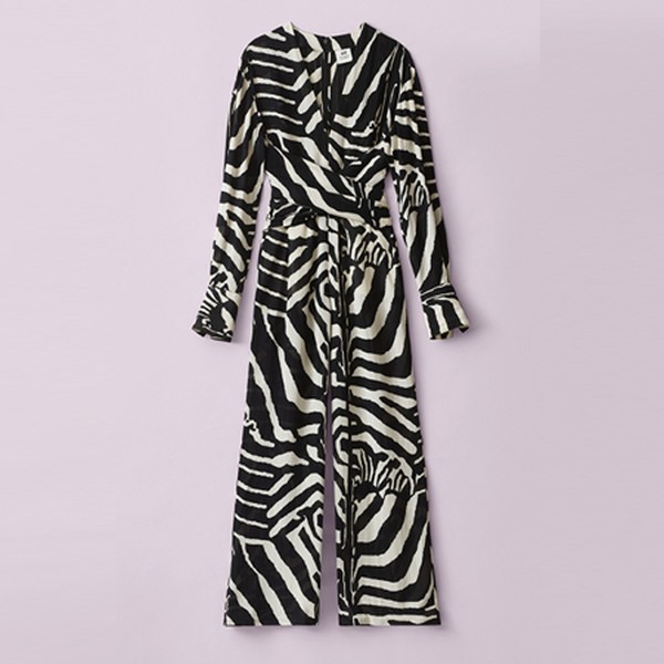 Zebra-Striped Jumpsuit