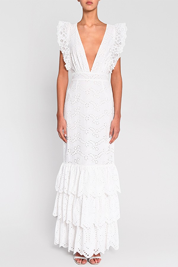 White Broderie Maxi Dress from True Decadence