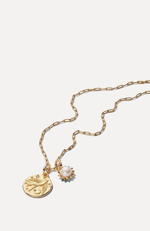 Sun & Swallow Medallion Necklace Set