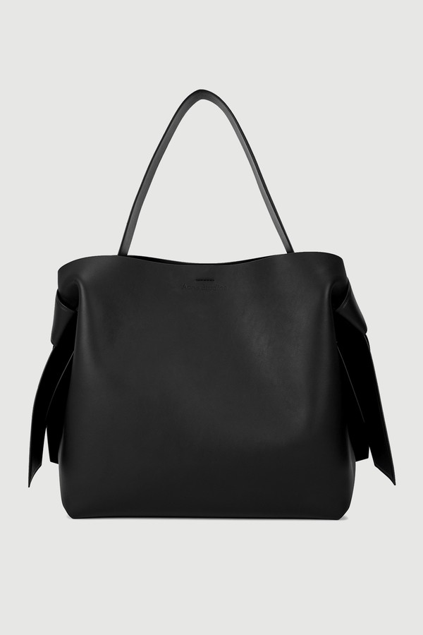 Musubi Midi Black Leather Tote Bag  from Acne Studios 