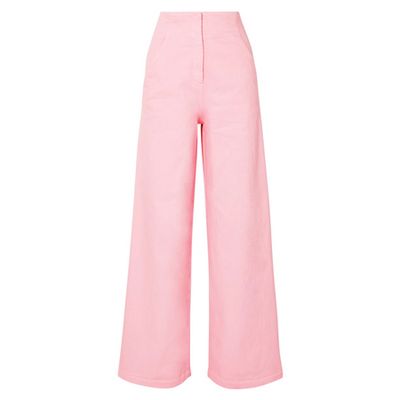 Stretch-Cotton Wide-Leg Pants from Tibi