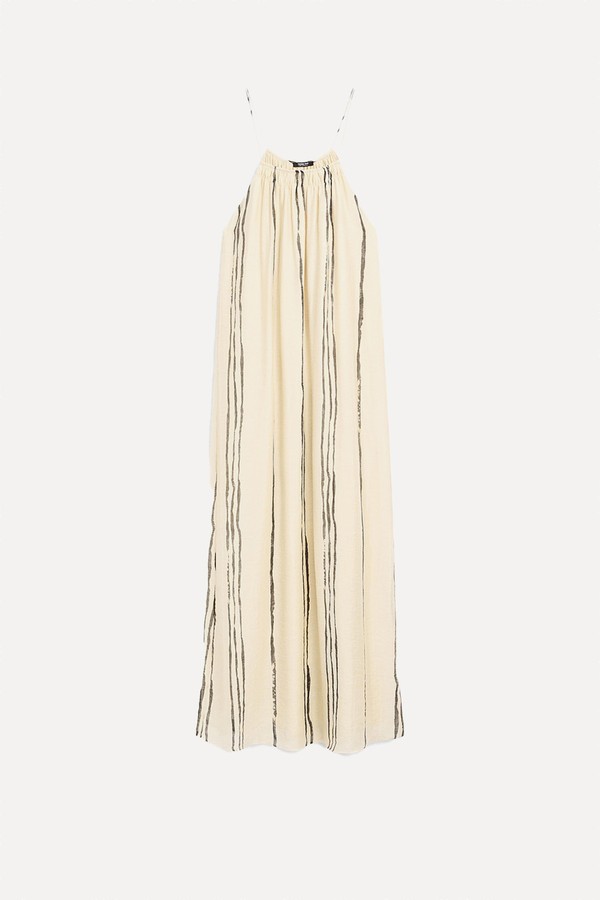 Flowing Stripe Print Midi Dress from Massimo Dutti