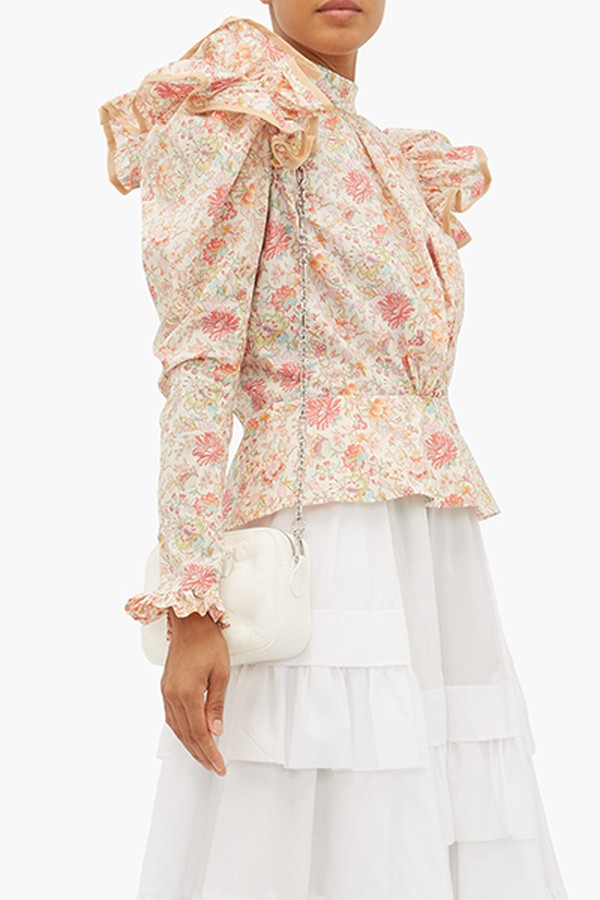 Ruffled Liberty-Print Poplin Blouse from Matty Bovan