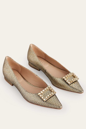 Jewelled-Buckle Flats