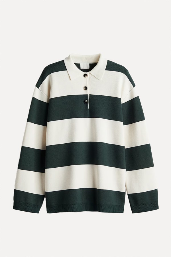 Fine-Knit Polo Jumper
