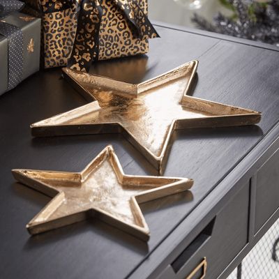 Two Soft Gold Star Plates from Cox & Cox