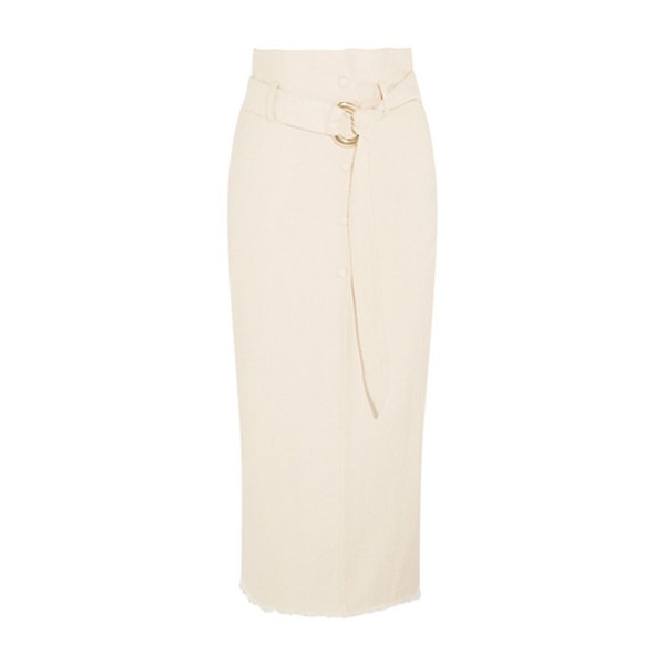 Tuli Belted Denim Midi Skirt from Nanushka