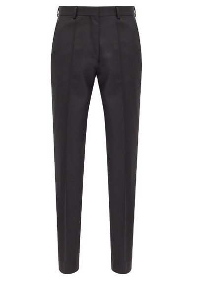 Roxane Pintucked Wool-Barathea Cigarette Trousers