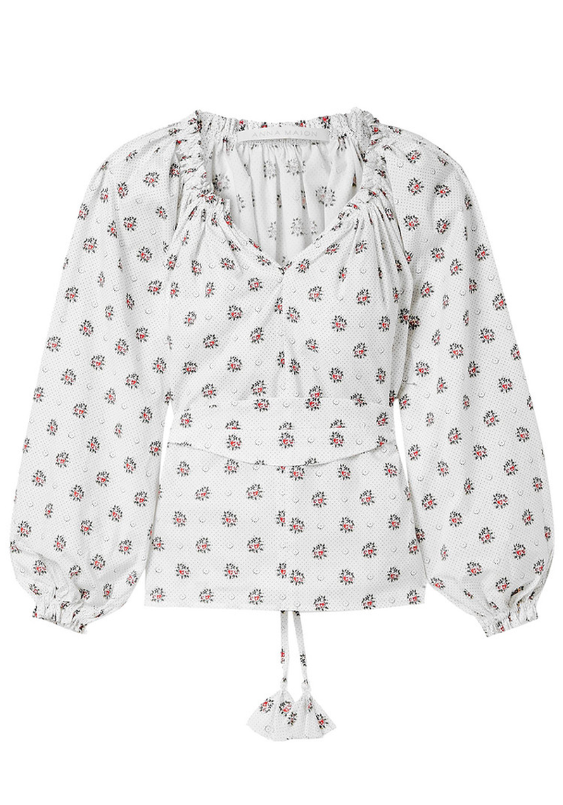 Bardot Belted Floral-Print Blouse from Anna Mason