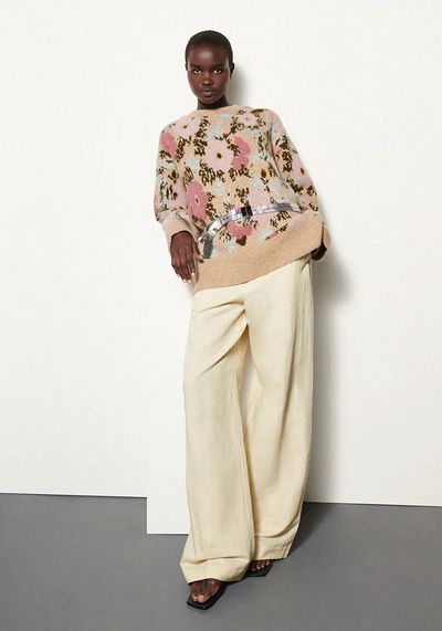  Floral Oversize Jacquard Knit Sweater from Zara