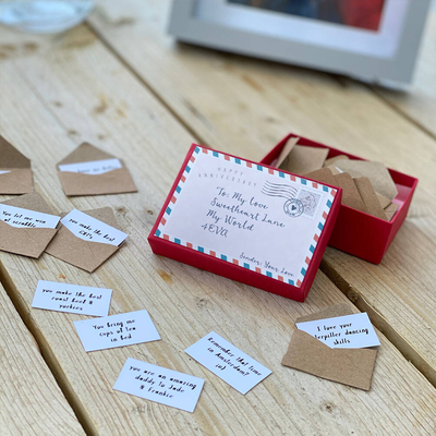 12 Mini Love Letters Personalised Anniversary Gift from Hendog Designs