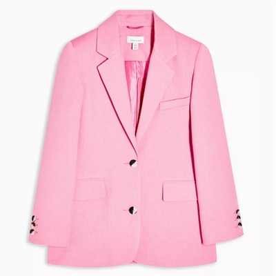 Pink Single Breasted Suit Blazer