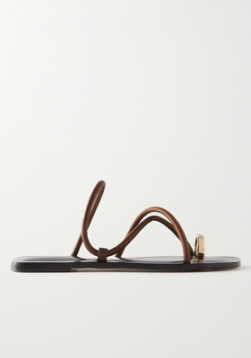 Laurie Leather And Gold Tone Sandals from Emme Parsons