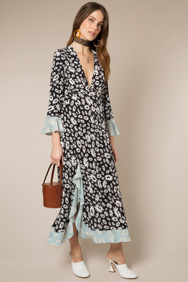 Skylar Mixed Daisy Blue Dress
