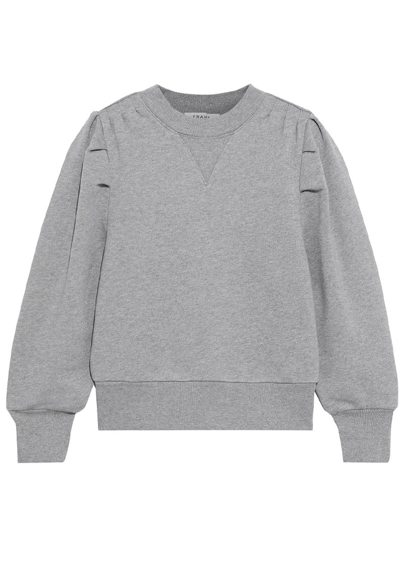 Pleated Cotton Blend Fleece Sweatshirt from Frame