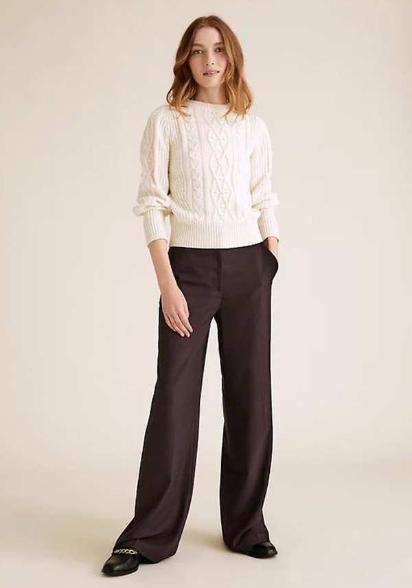 High Waisted Wide Leg Trousers