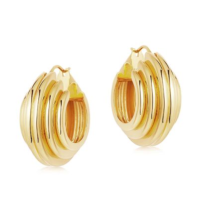 Gold Medium Chunky Ridge Hoop Earrings from Missoma