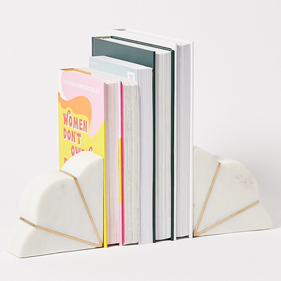 White Marble Book Ends from Oliver Bonas
