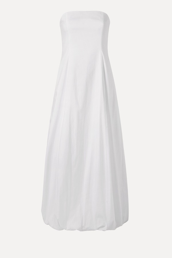Strapless Dress With Puffed Hem