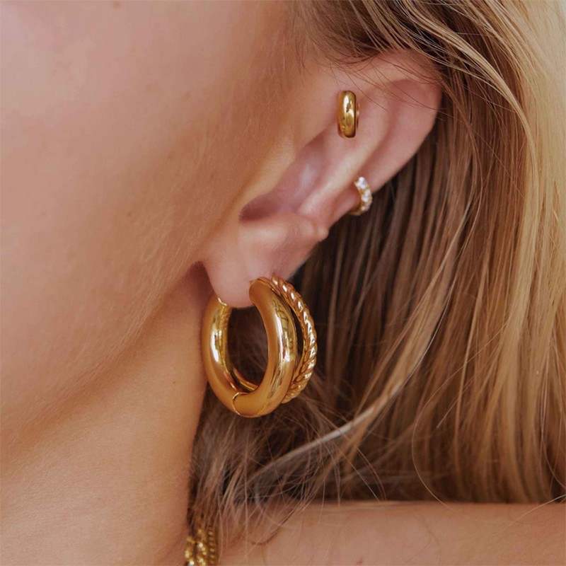 Chunky Hoops In Gold