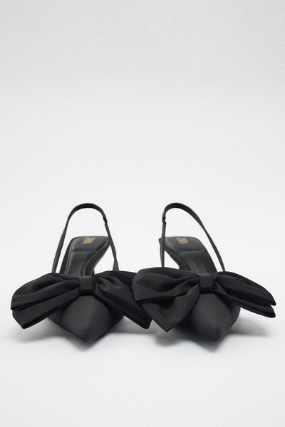 Heeled Slingback Shoes With Bow from Zara