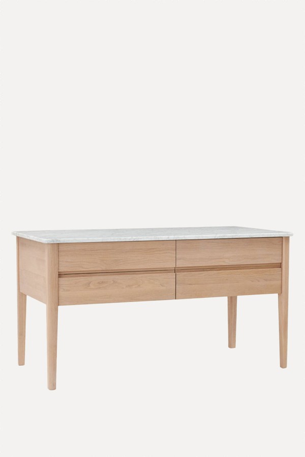 Borough Freestanding Oak Kitchen Island With Marble Top from NEPTUNE