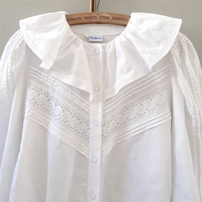 Austrian White Cotton Ruffle Blouse