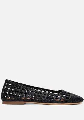 Black Nell Crochet Ballerina Flats