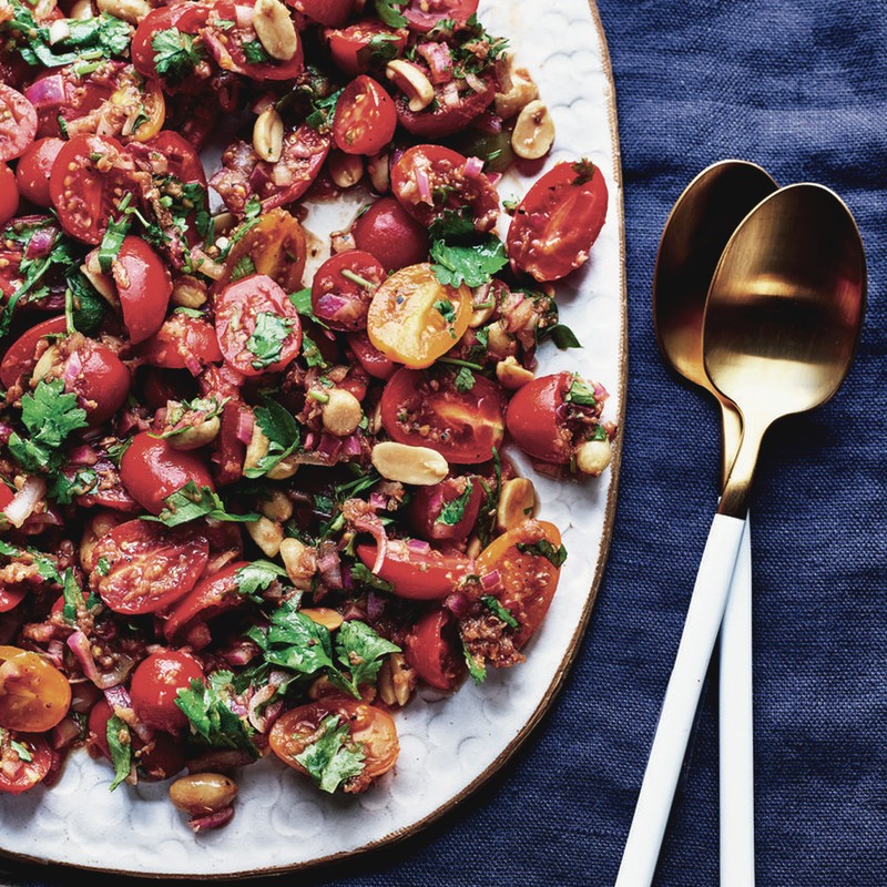  Tomato & Peanut Salad With Tamarind, Ginger & Honey Dressing