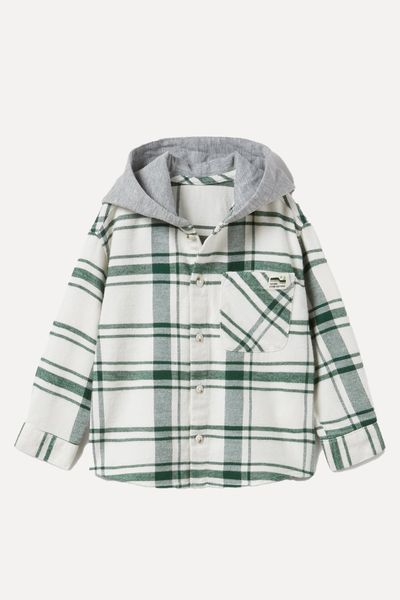 Check Print Hooded Overshirt  from Zara   