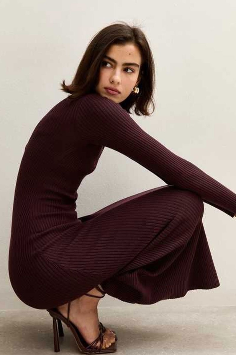 A-Line Knitted Midi Dress  from New Look
