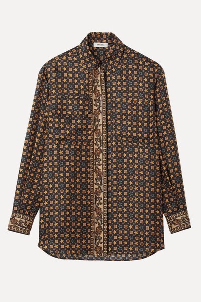 Graphic-Print Long-Sleeve Woven Shirt from Sandro