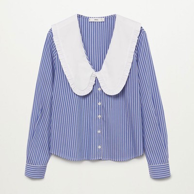 Babydoll Neck Cotton Shirt, £29.99 | Mango