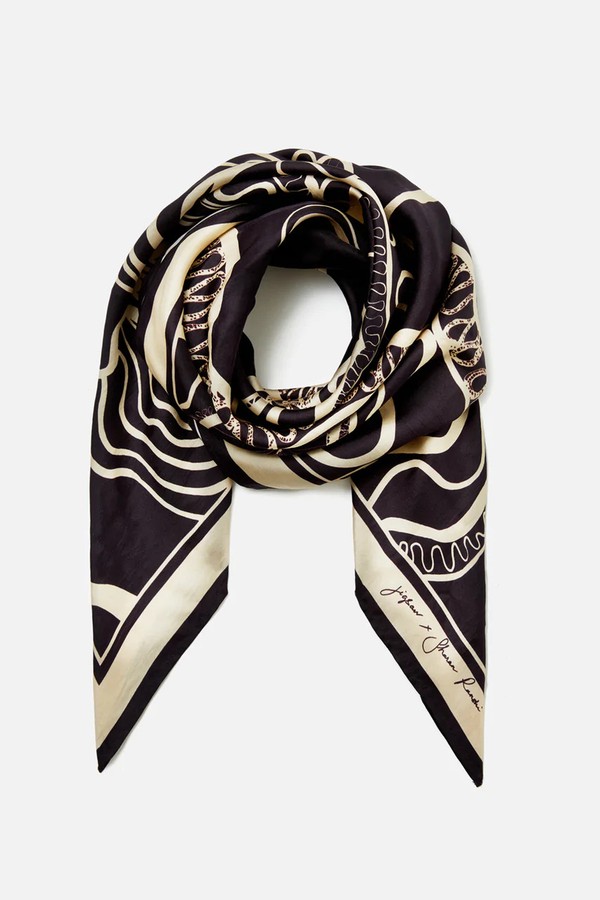 Sharan Ranshi Linework Silk Square Scarf from Jigsaw