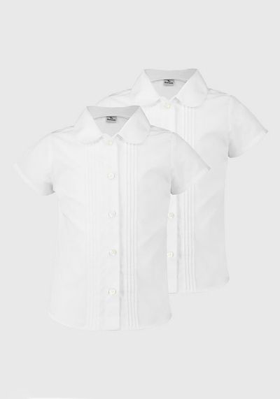 White Pintuck Blouses 2 Pack (3-12 Years)