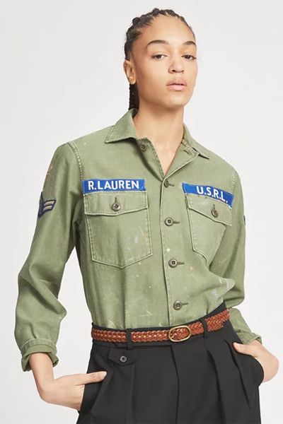 Painted Patchwork Satin Shirt from Ralph Lauren