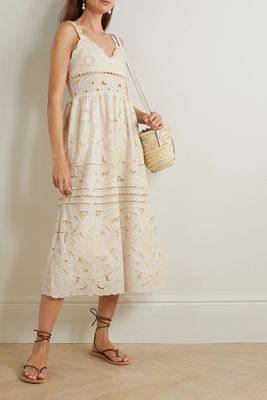 Blaire Broderie Anglaise Organic Cotton Midi Dress from Sea