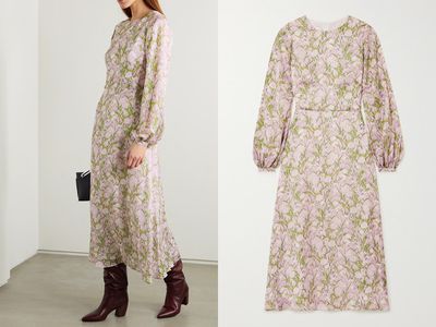 Floral-Print Satin-Jacquard Maxi Dress from Borgo de Nor