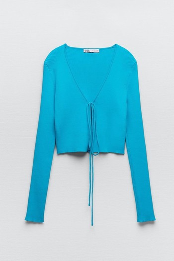 RIBBED KNIT CARDIGAN from ZARA