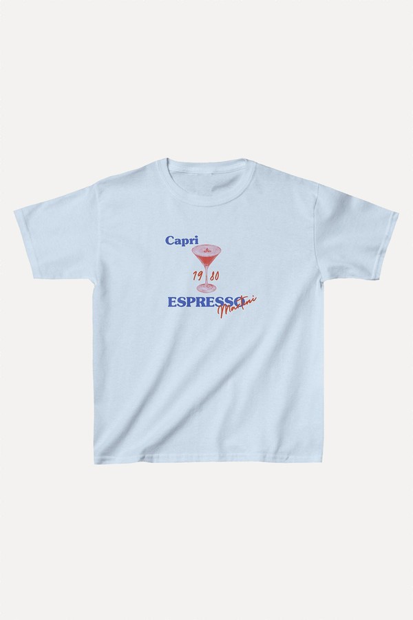 Capri Italy Espresso Club 1980 Graphic Baby Tee from Lympha Design